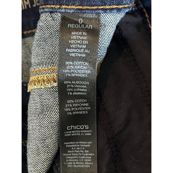Chico's So Slimming Slim Jeans Size Chicos 0Regualr (US Small 4) Blue - Picture 9 of 11